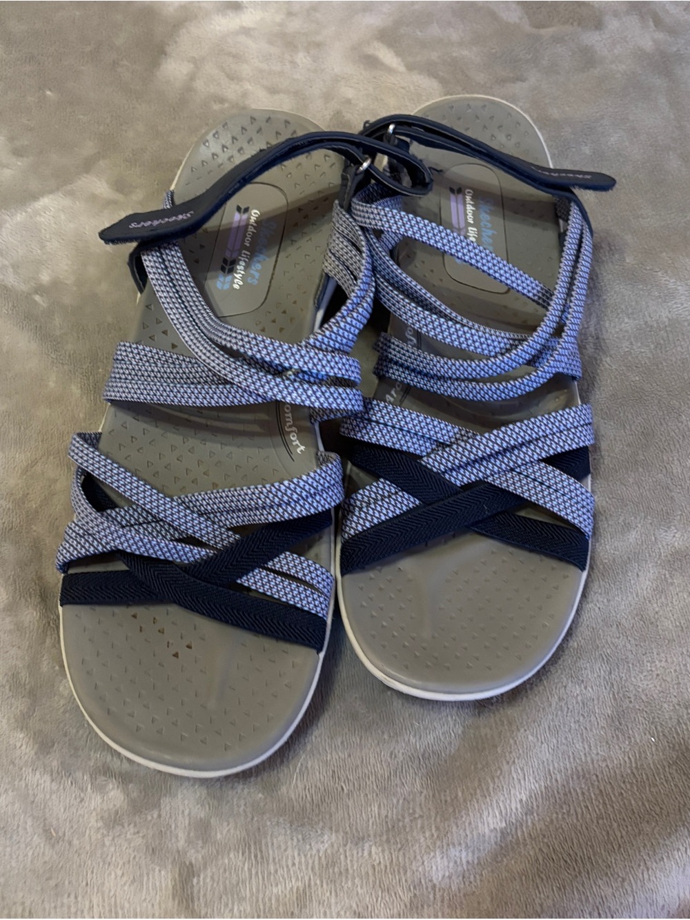Skechers Women's Navy and Blue Strappy Sandals